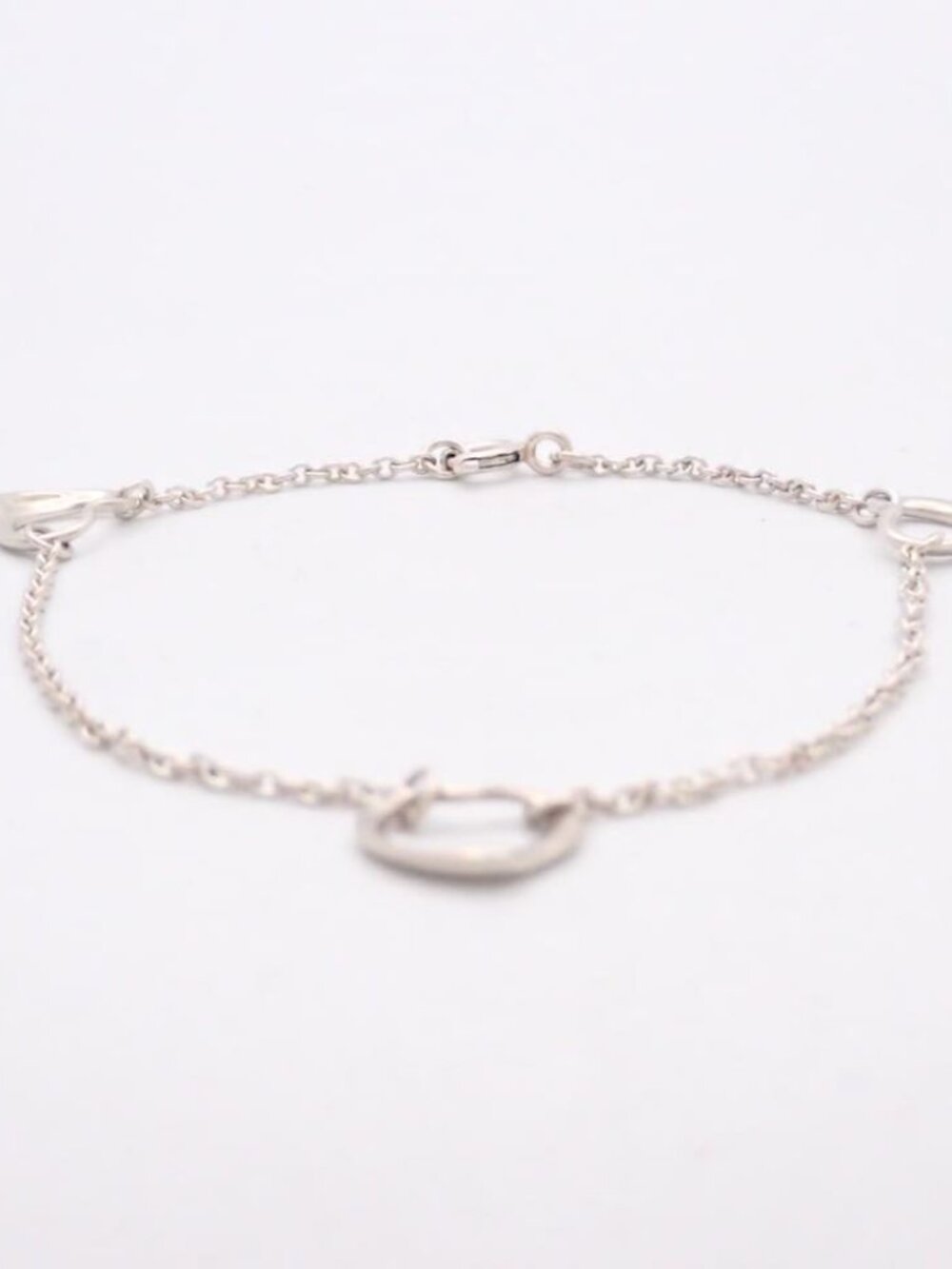 Tiffany & Co. Elsa Peretti Triple Open Heart Bracelet 925 7.25"